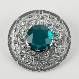Plaid - Thistle with Emerald Stone - Chrome Finish